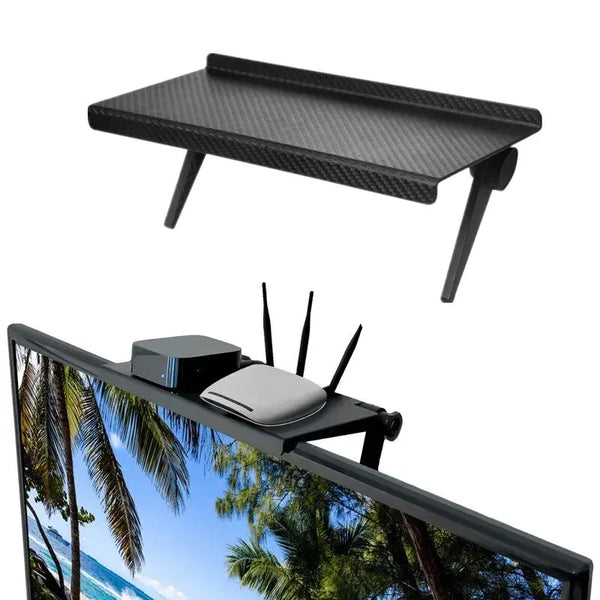 Compact Tech Organizer Shelf for Screens